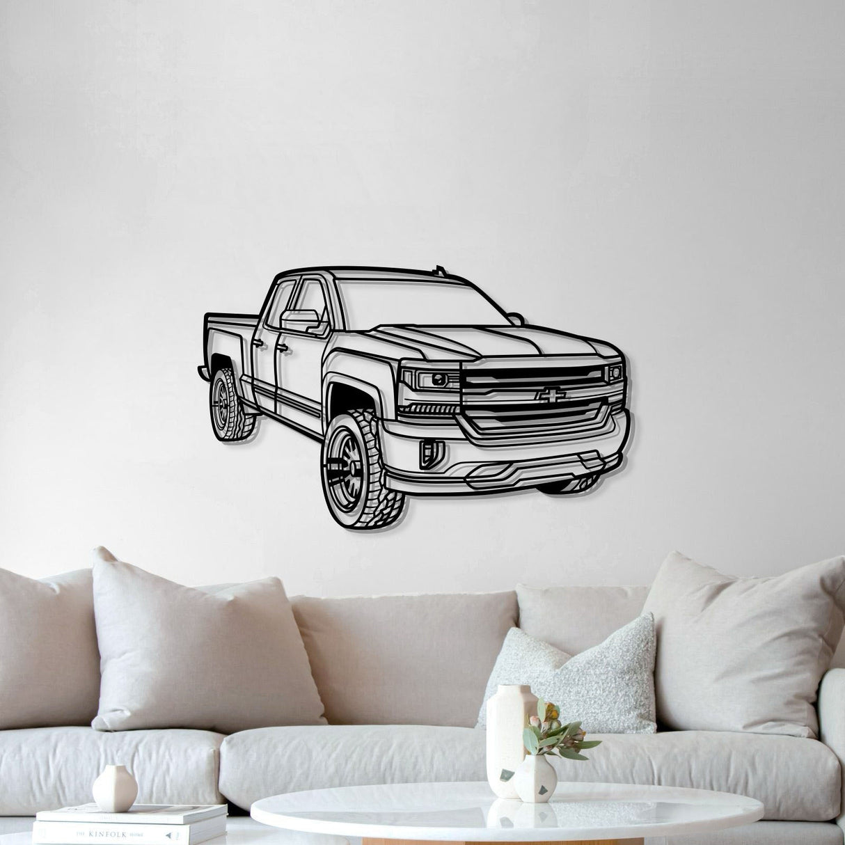 2018 Silverado 1500 LT Perspective Metal Car Wall Art - NC1257