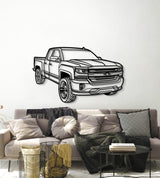 2018 Silverado 1500 LT Perspective Metal Car Wall Art - NC1257