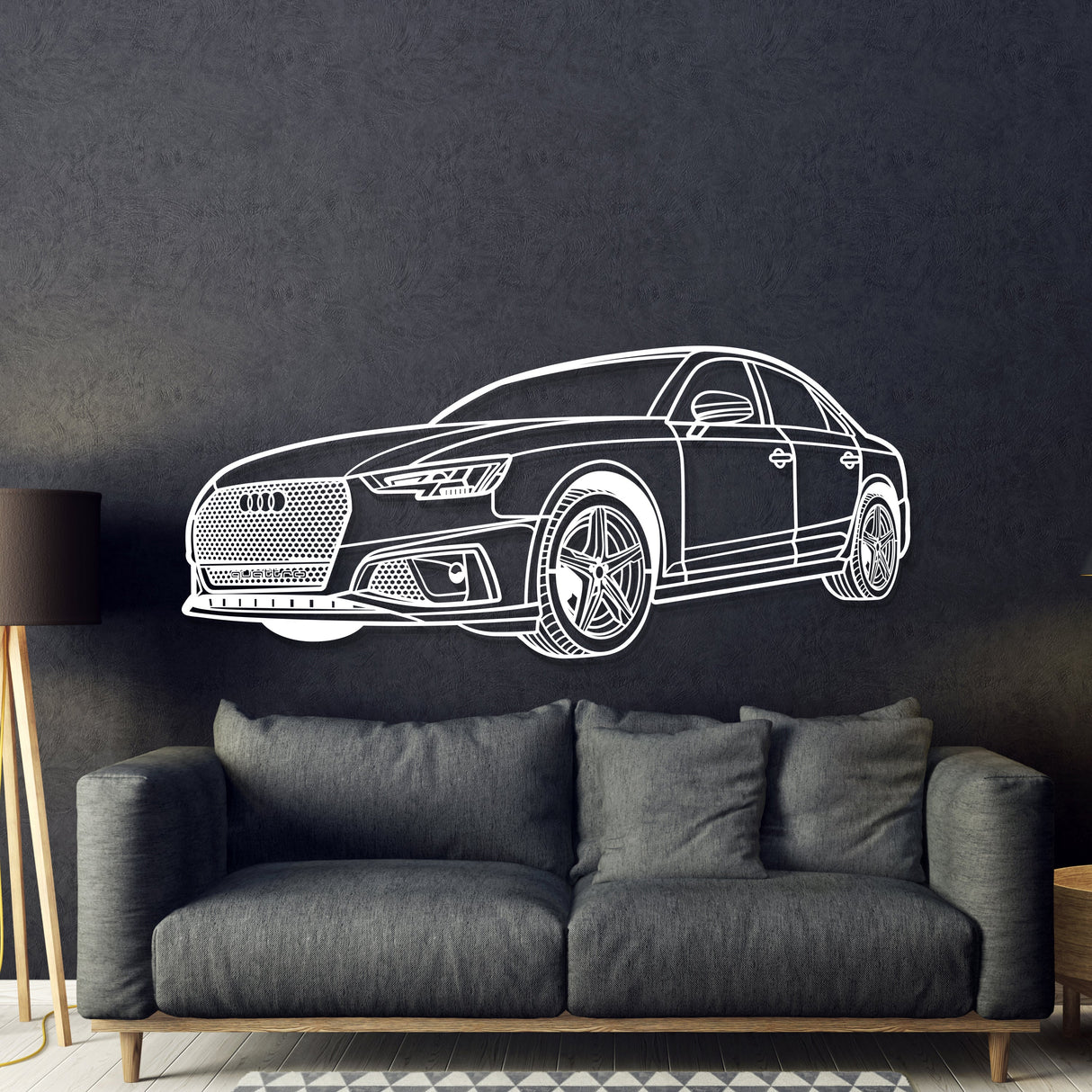 2019 A4 Perspective Metal Car Wall Art - NC1238