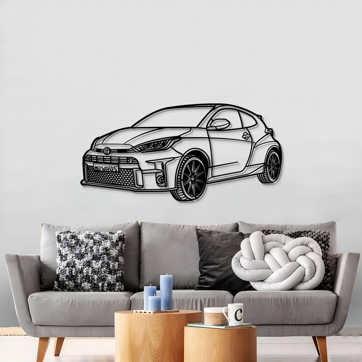 2020 Yaris Perspective Metal Car Wall Art - NC1192