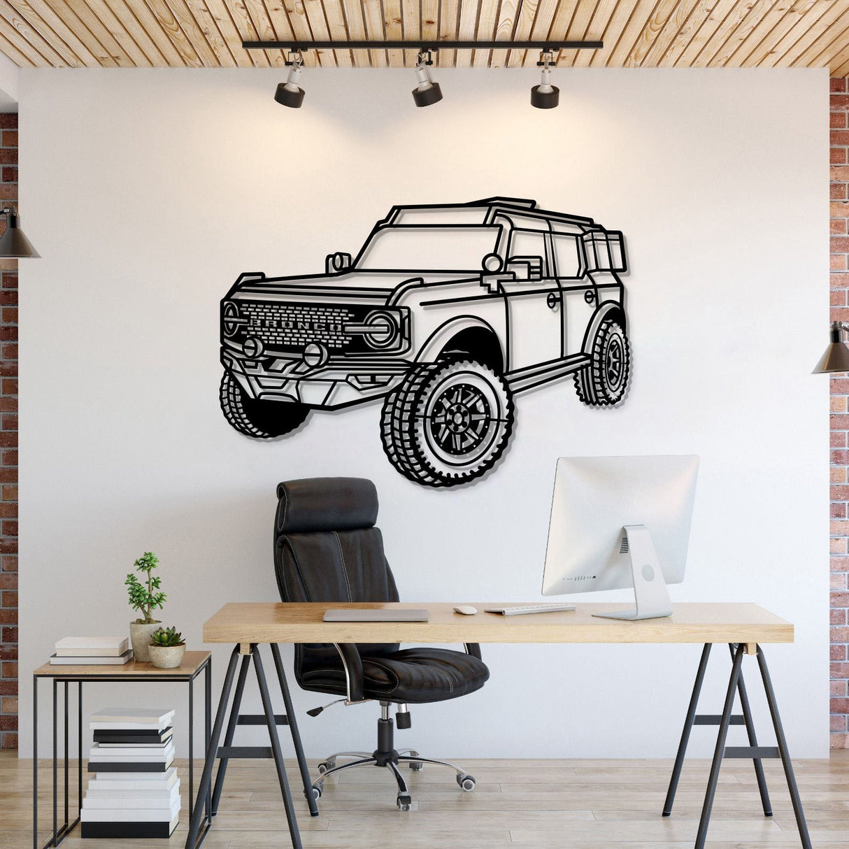 2021 Bronco Perspective Metal Car Wall Art - NC1161