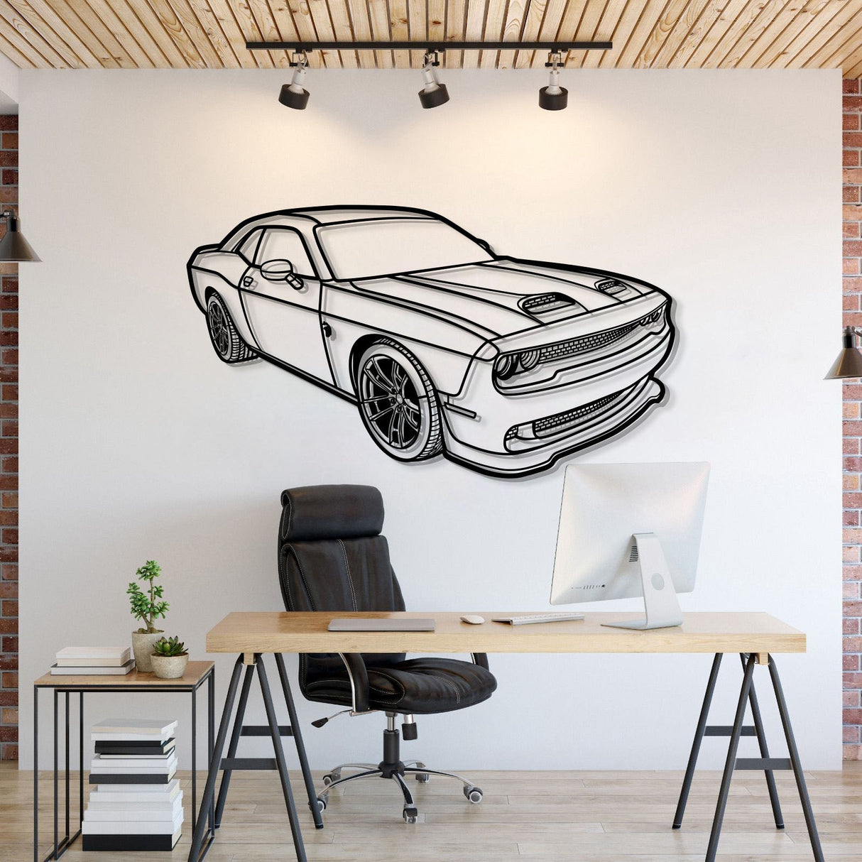 2023 Challanger Hellcat Perspective Metal Car Wall Art - NC1262