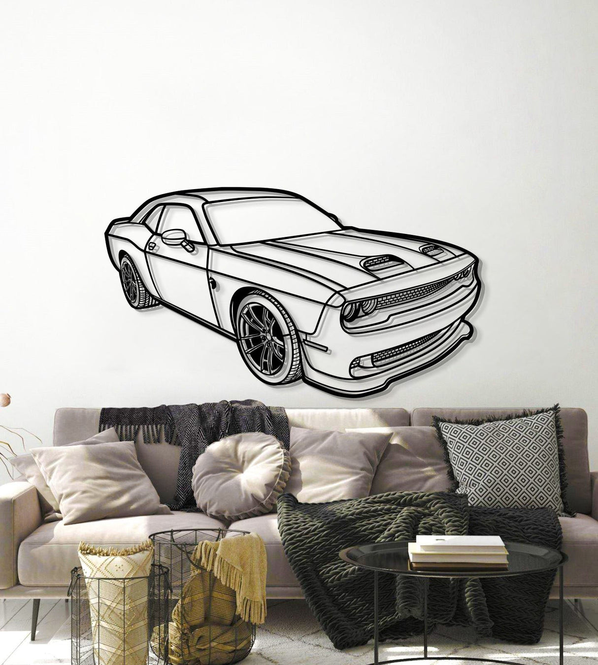 2023 Challanger Hellcat Perspective Metal Car Wall Art - NC1262