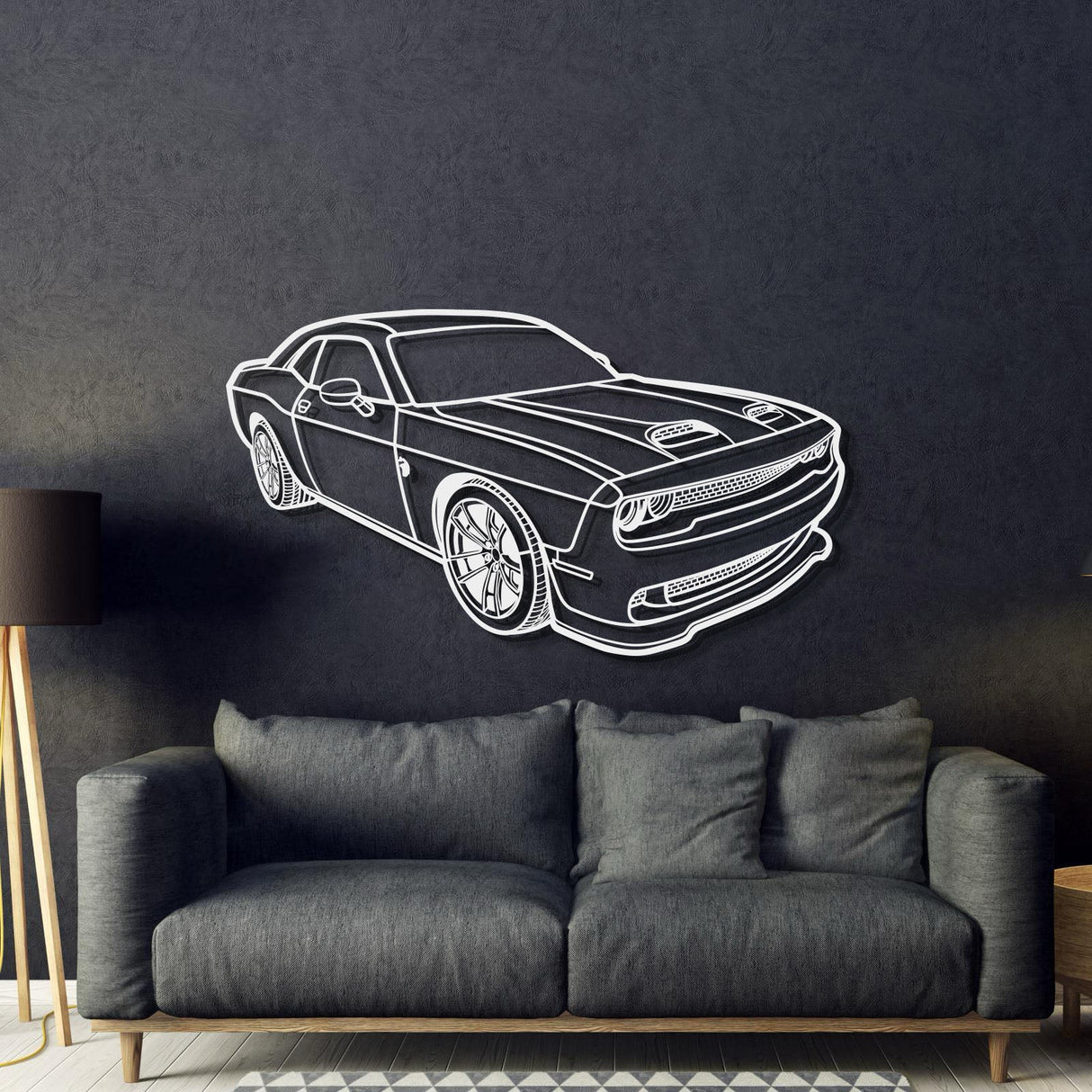 2023 Challanger Hellcat Perspective Metal Car Wall Art - NC1262