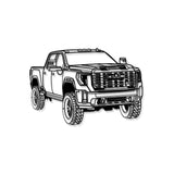 2024 Sierra 2500 Denali Perspective Metal Car Wall Art - NC1273