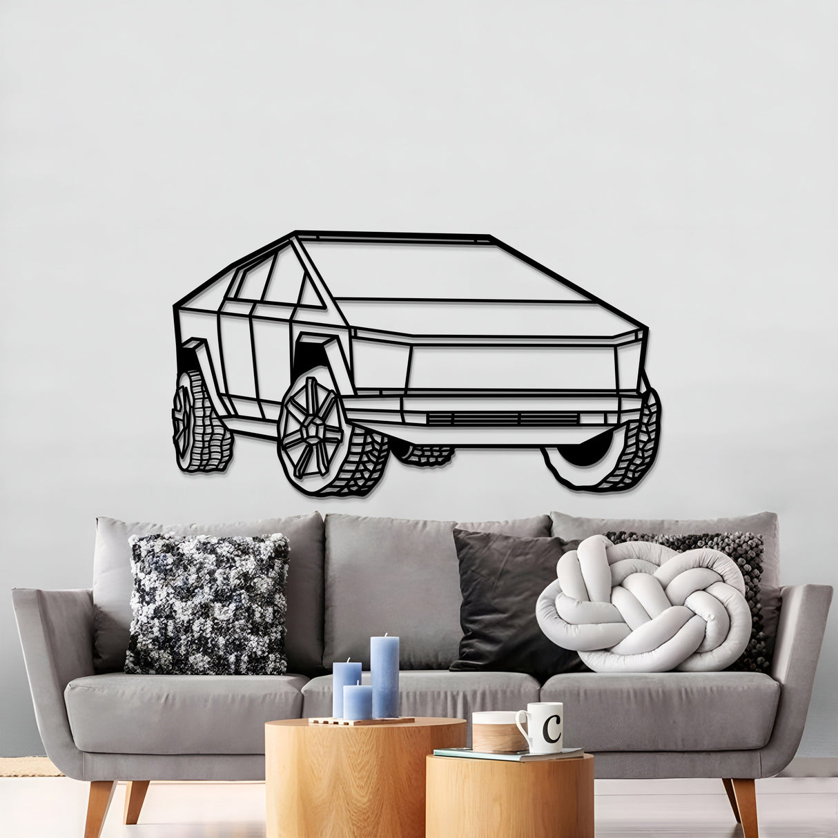 2025 Cybertruck Perspective Metal Car Wall Art - NC1191