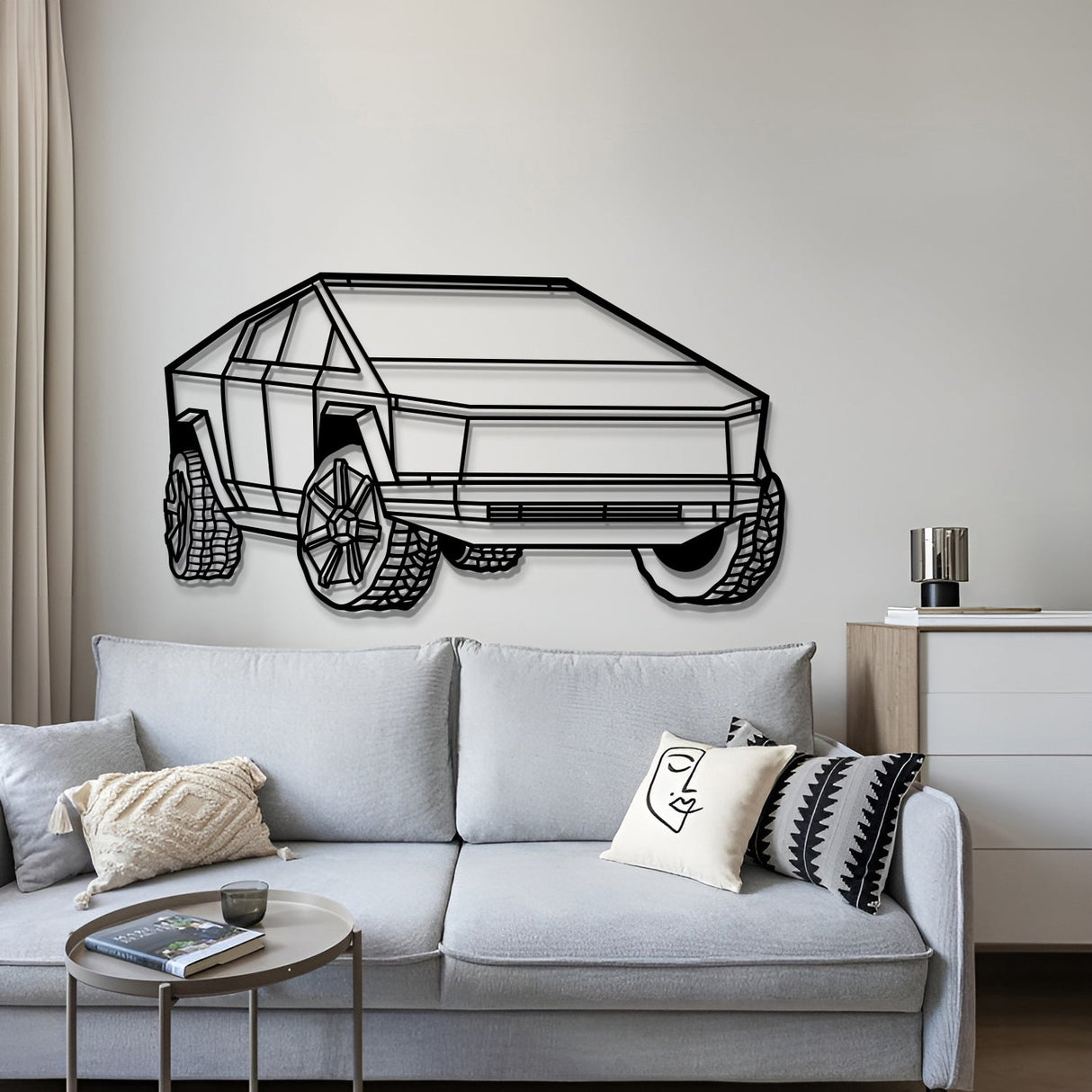 2025 Cybertruck Perspective Metal Car Wall Art - NC1191