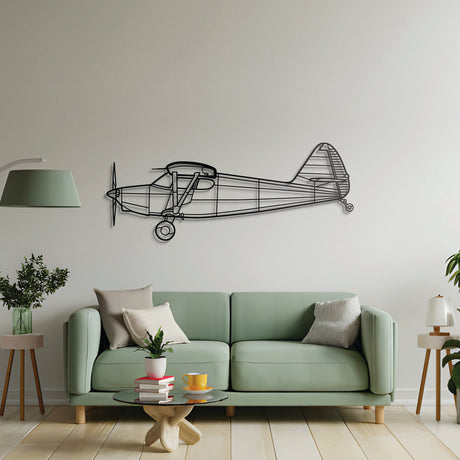 1947 Stinson 108-2 aviation wall art, textured steel silhouette, perfect gift for aviation enthusiasts