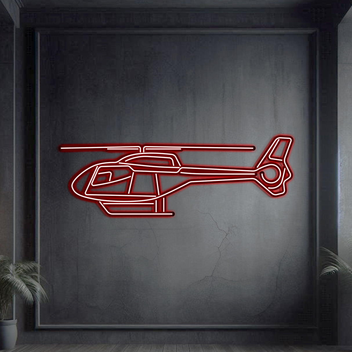 EC120 Metal Neon Aircraft Wall Art - NCN0029