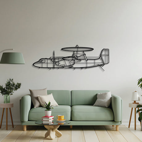 Aviation décor centerpiece: E‑2C Hawkeye metal wall art for hangars or living spaces