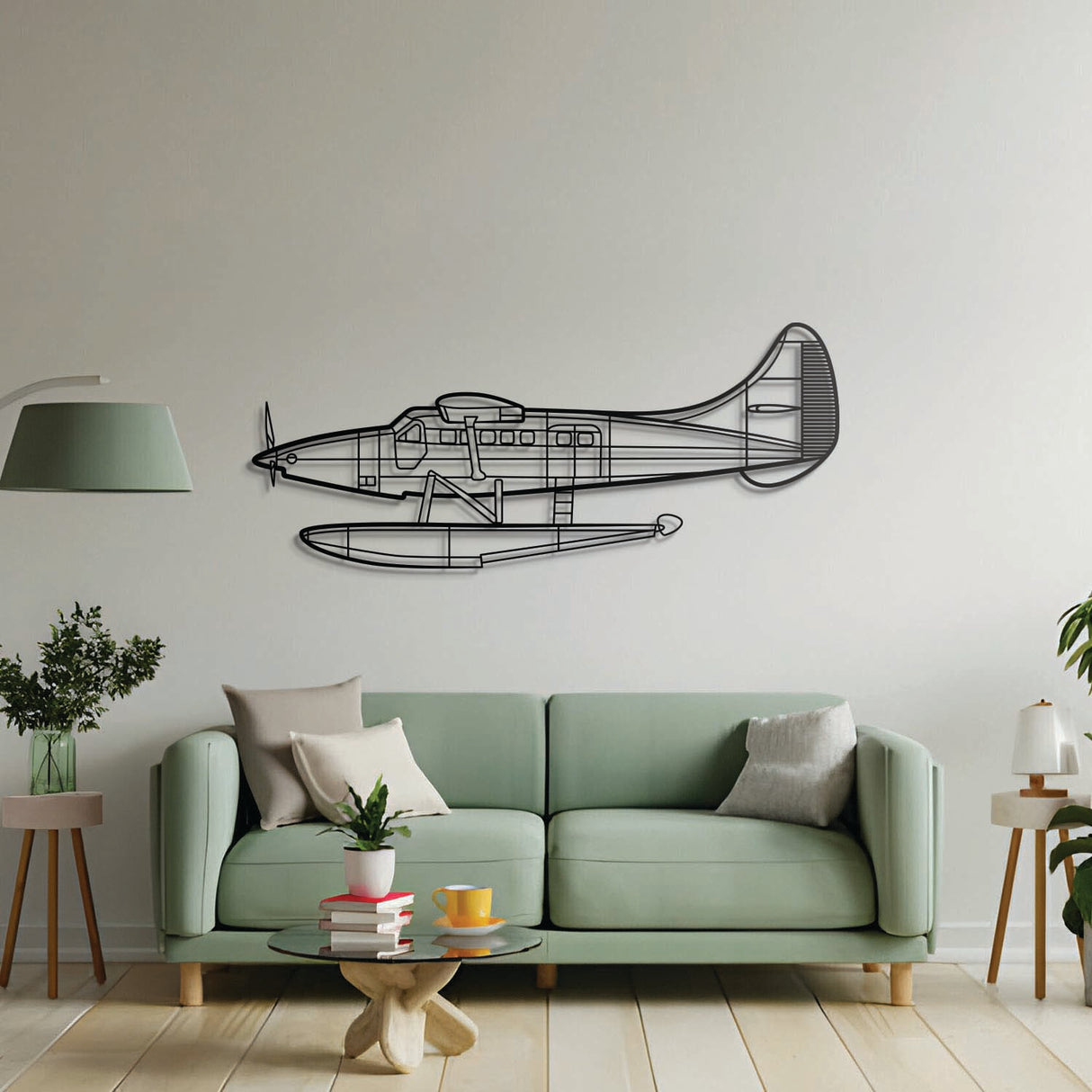 Aviation décor highlight: DHC‑3T laser‑cut steel wall art with matte finish and elevation screws for avgeek spaces