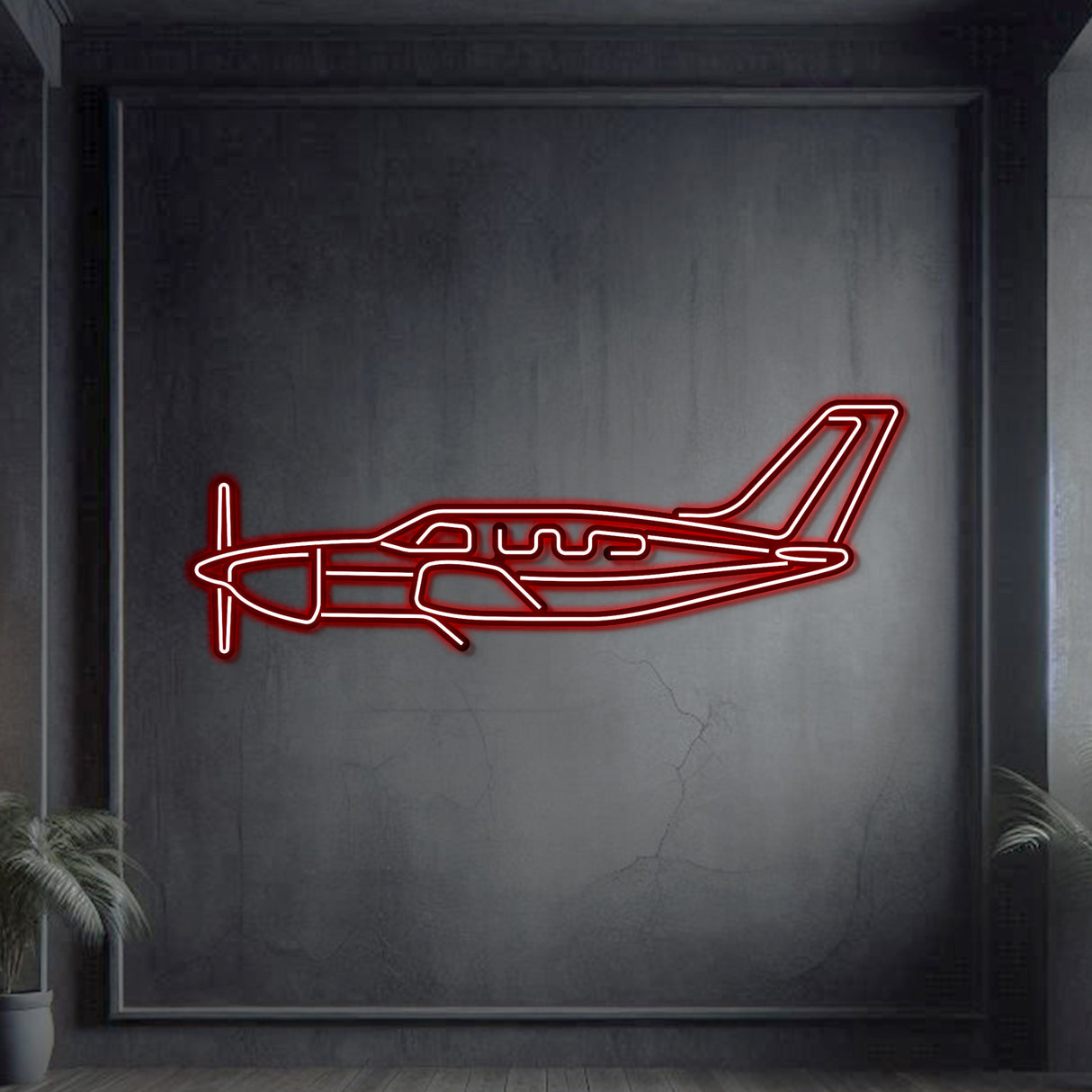 PA-46-350P Malibu Mirage Metal Neon Aircraft Wall Art - NCN0057