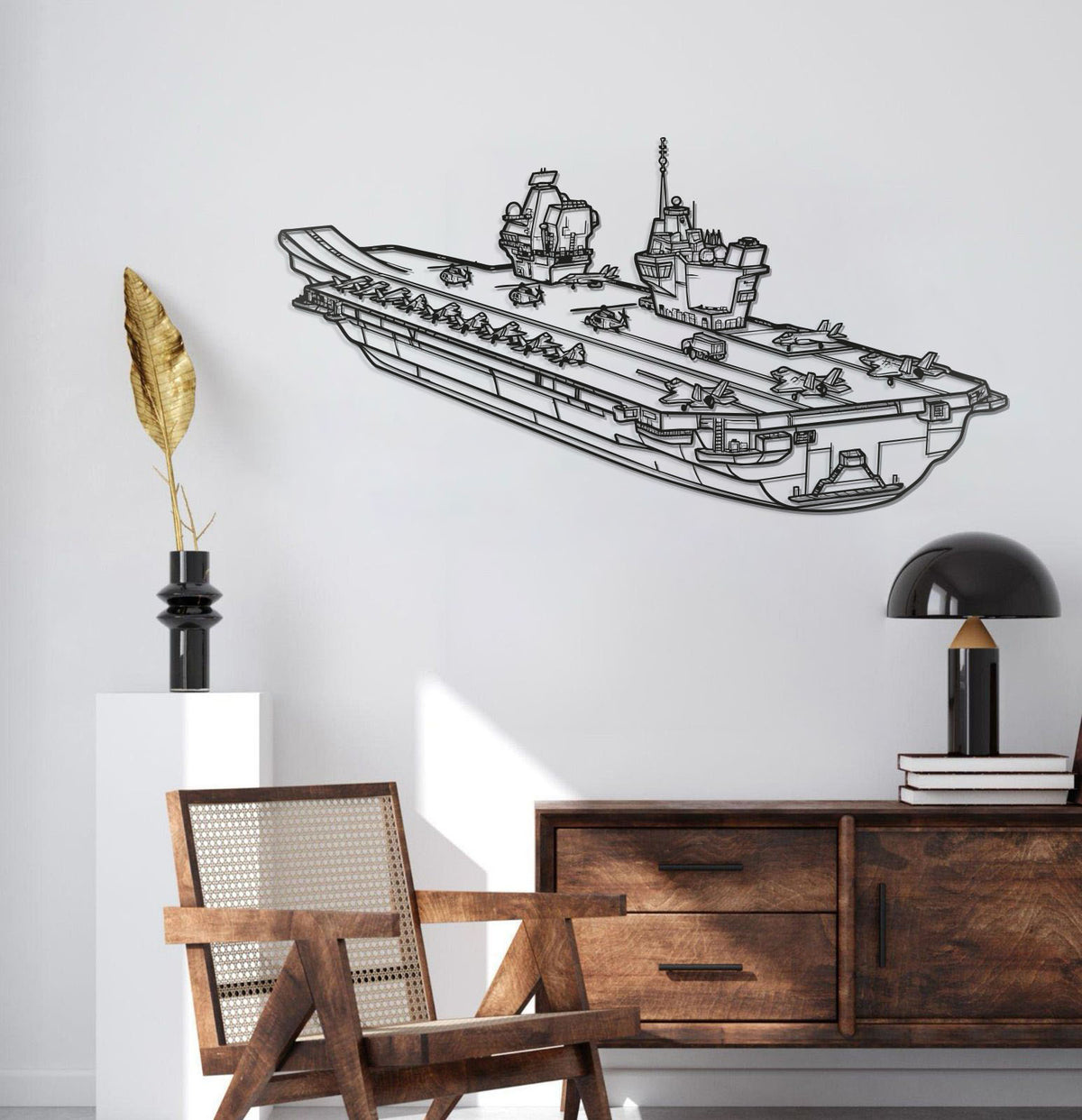 HMS Queen Elizabeth Metal Aircraft Carrier Wall Art - NCP0671