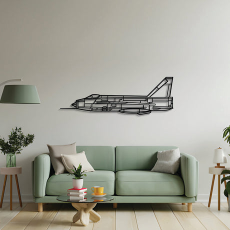 2 mm steel Lightning F6 wall art, laser-cut matte finish, floats 1 cm off wall for dynamic 3D effect