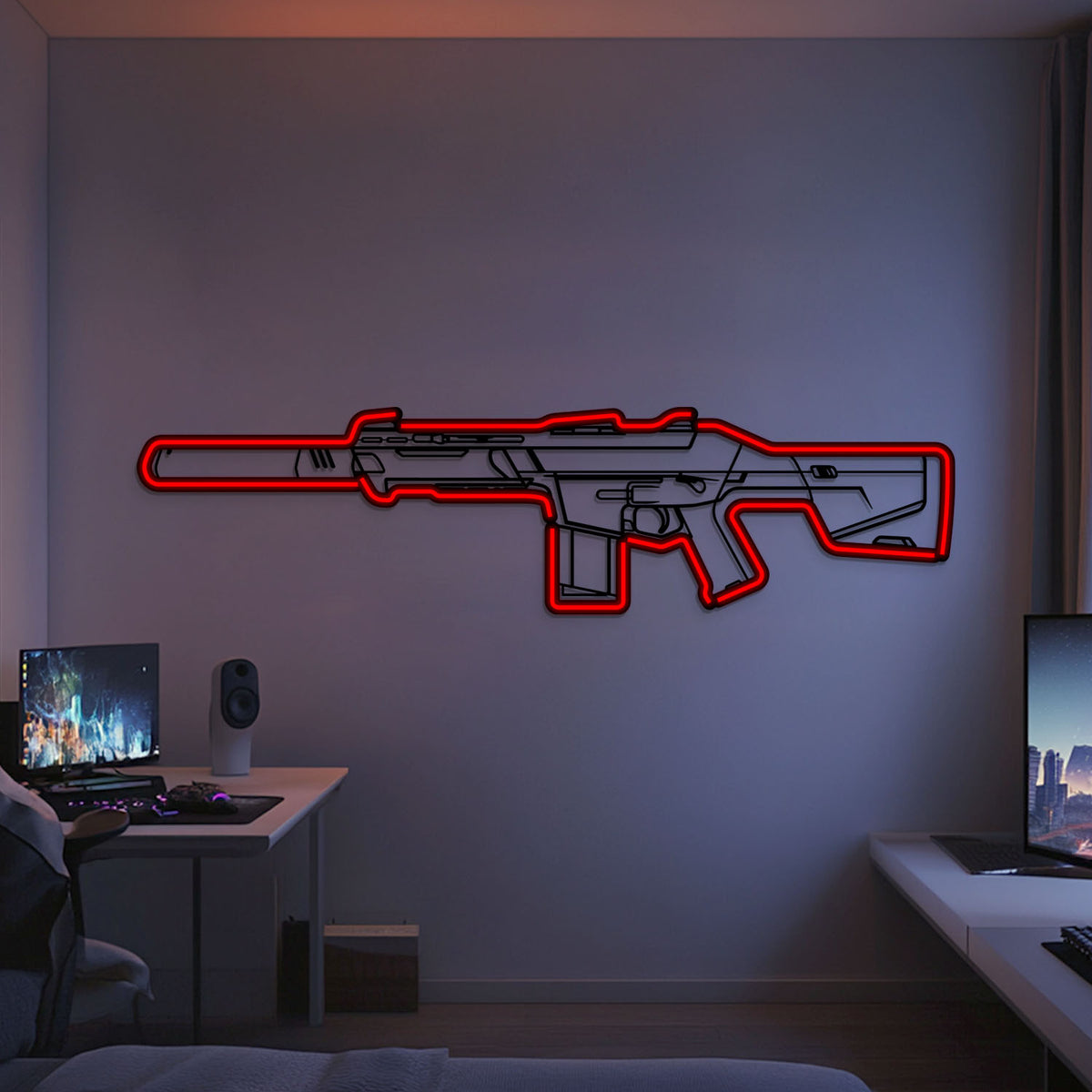 Phantom Metal Neon Weapon Wall Art - NCN0070