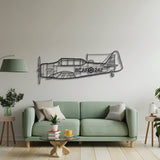 Harvard trainer plane metal art, laser‑cut steel ready‑to‑hang décor for living spaces
