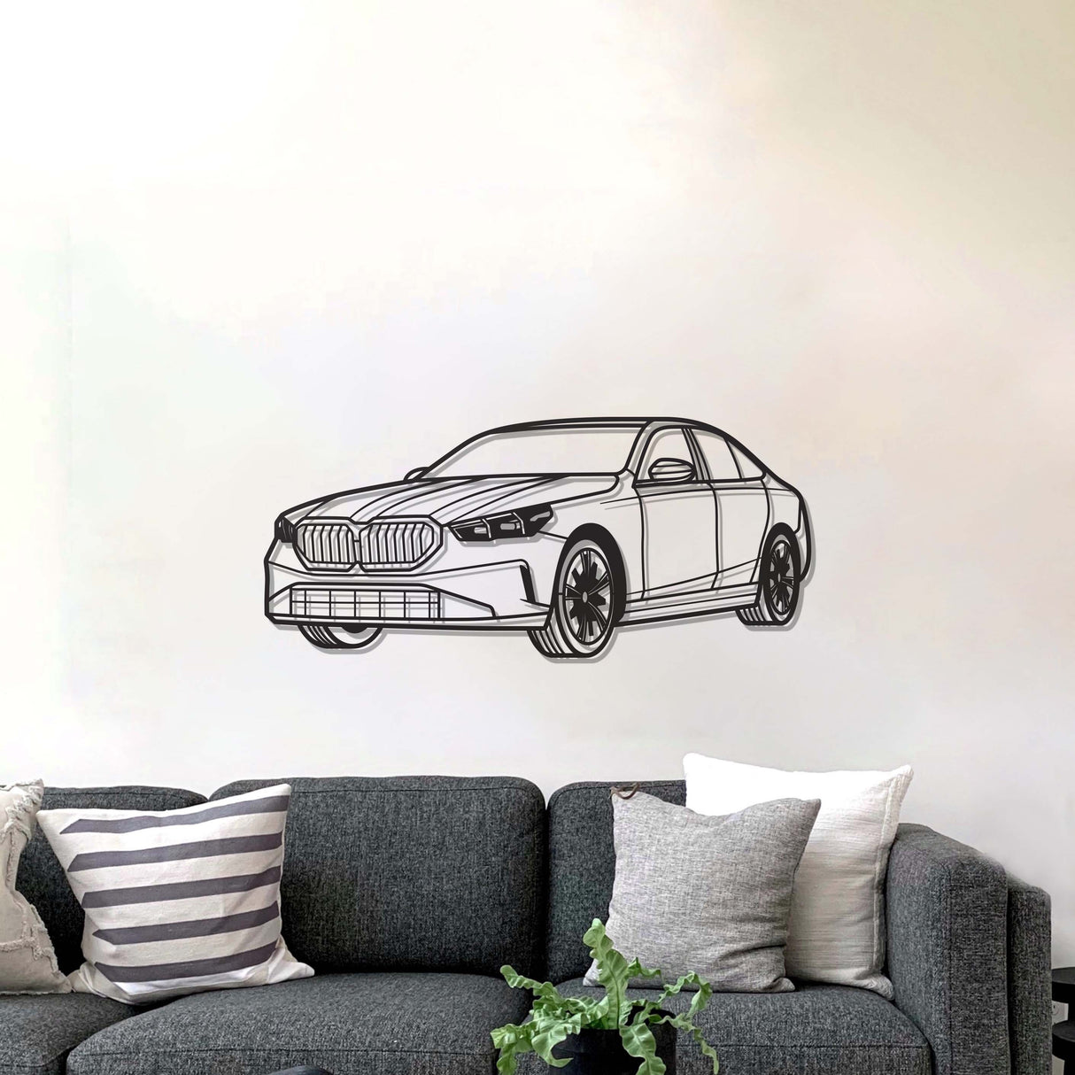 2024 530E Sedan Perspective Metal Car Wall Art - NC1223