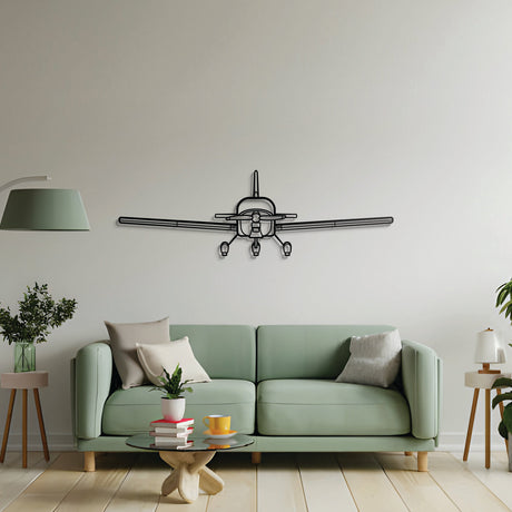 RV‑12 iS metal wall décor – precision laser‑cut light‑sport aircraft profile floating slightly off the wall, honoring its reputation for fun, efficient handling and modern building kit accessibility