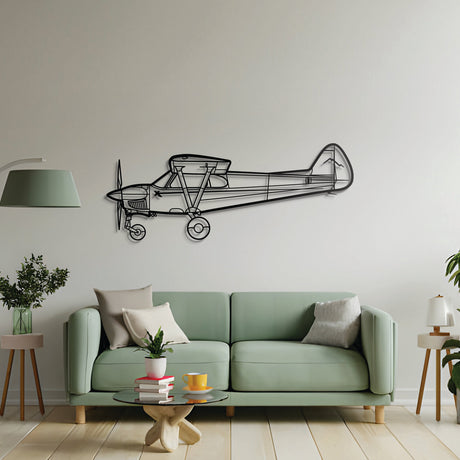 NXCub metal wall decor – precision laser‑cut nosewheel bush plane profile floating slightly off wall for dimensional and nostalgic appeal