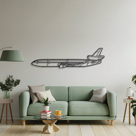 MD-11 metal wall art, textured matte steel, perfect gift for aviation enthusiasts