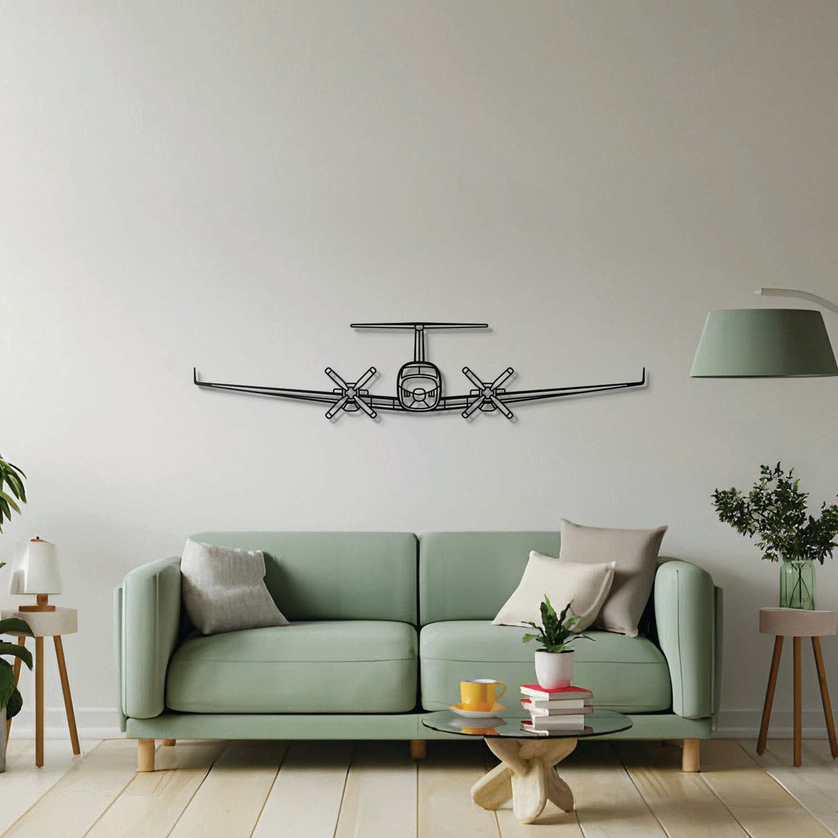 King Air 200 Front Metal Aircraft Wall Art - NCP0432