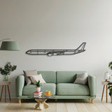 Aviation décor highlight: A340‑600 laser‑cut steel wall art with matte finish and elevation screws for avgeek spaces