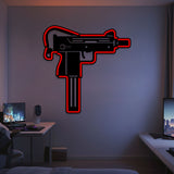 Uzi Metal Neon Weapon Wall Art - NCN0064