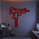 Uzi Metal Neon Weapon Wall Art - NCN0064