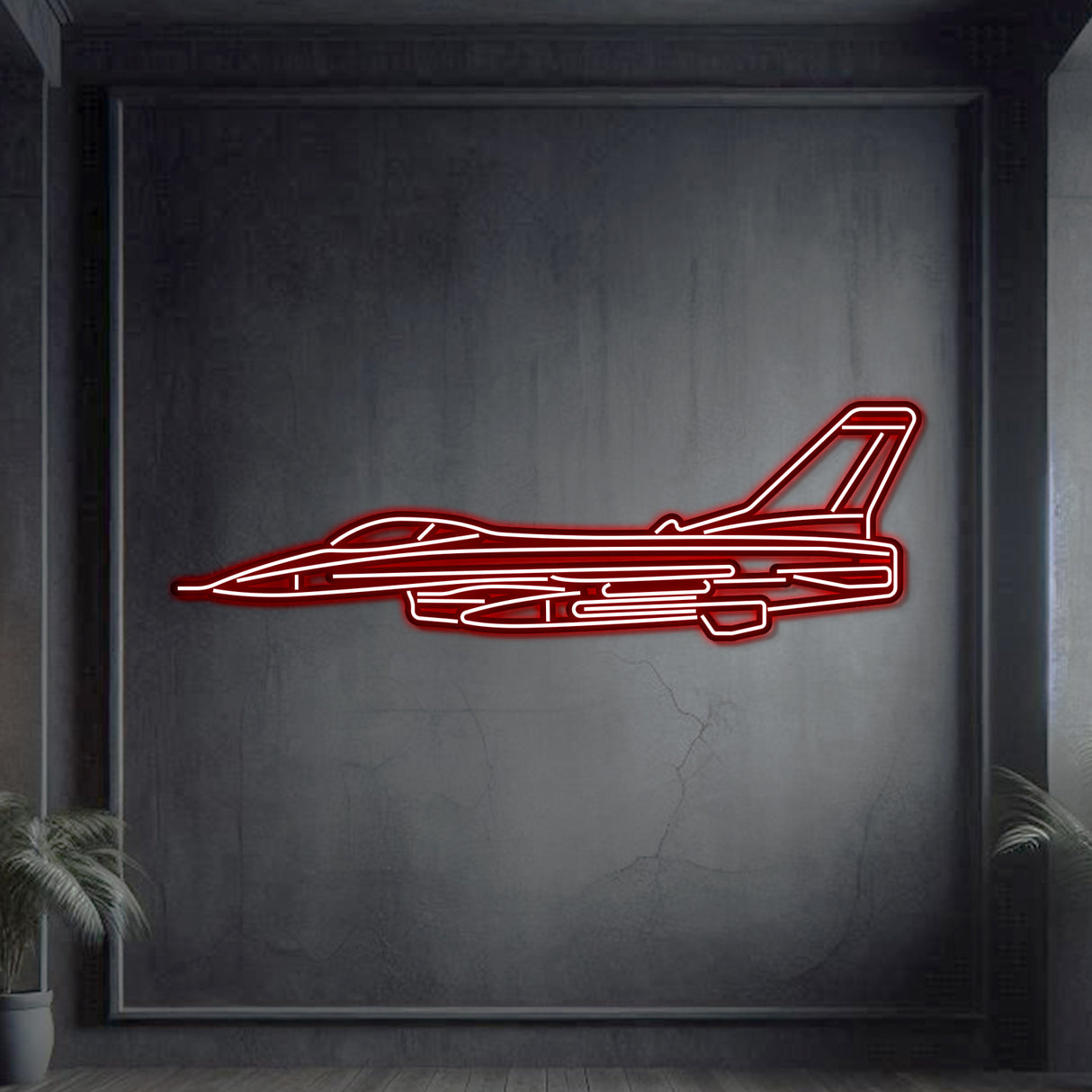 F-16 Falcon Metal Neon Aircraft Wall Art - NCN0038