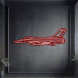 F-16 Falcon Metal Neon Aircraft Wall Art - NCN0038