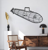Seawolf Class Metal Submarine Wall Art - NCP0647