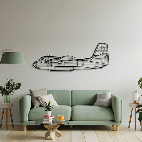 1950s US Navy S‑2 Tracker ASW aircraft silhouette – powder‑coated matte finish blends seamlessly with contemporary interiors