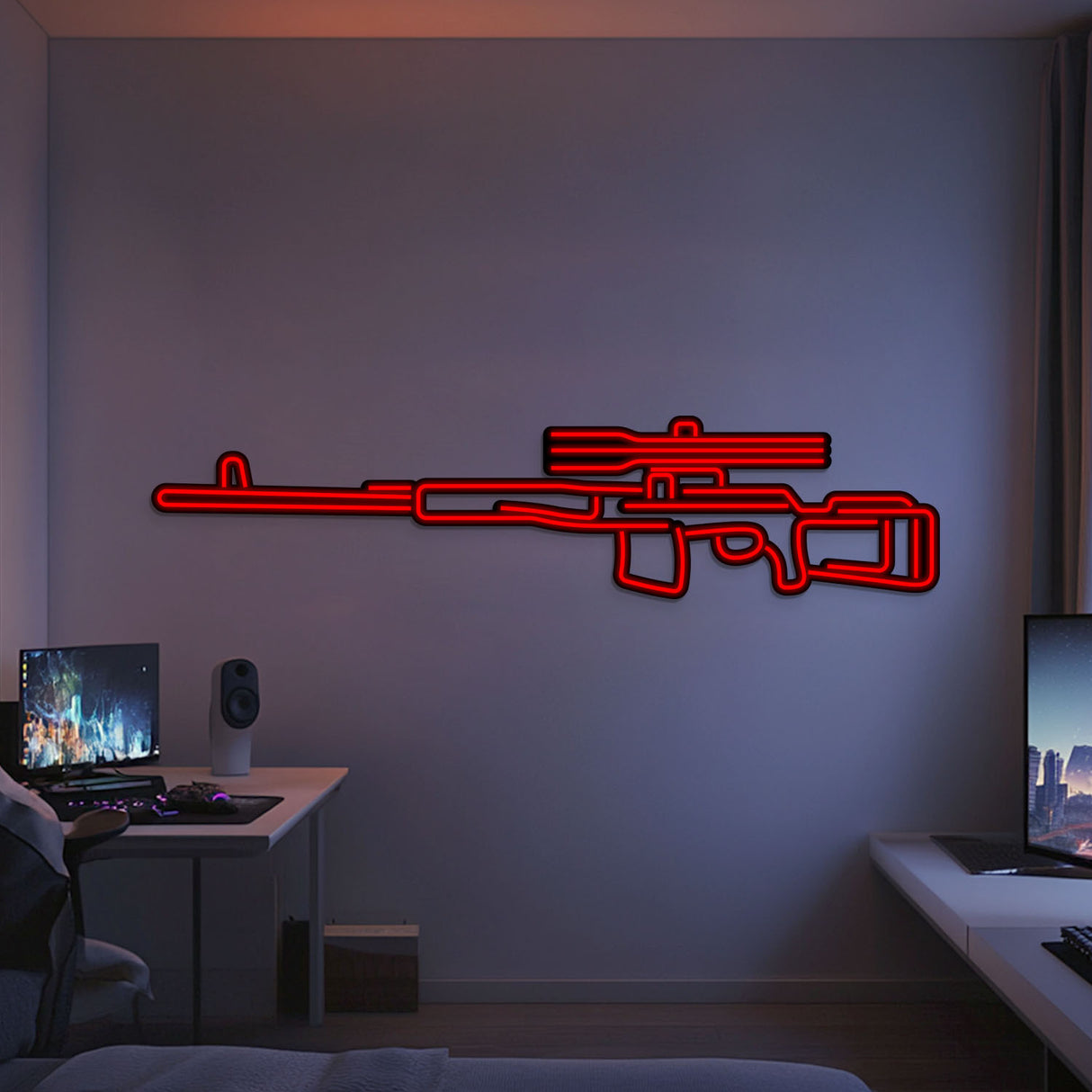 Dragunov Metal Neon Weapon Wall Art - NCN0068
