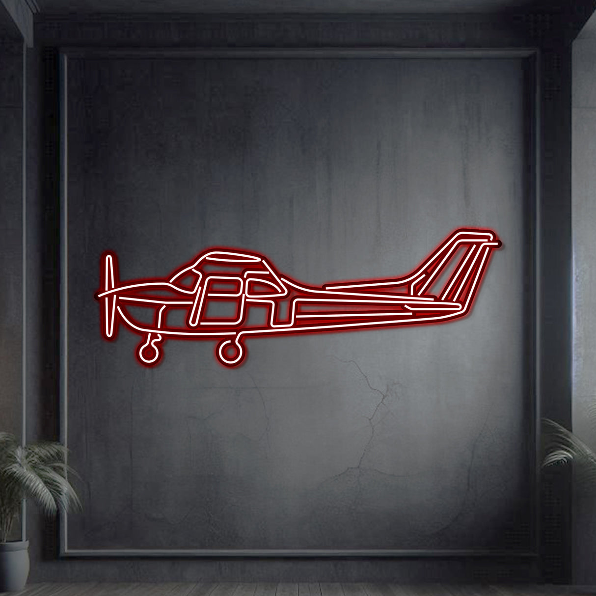 Skyhawk 172 Metal Neon Aircraft Wall Art - NCN0061