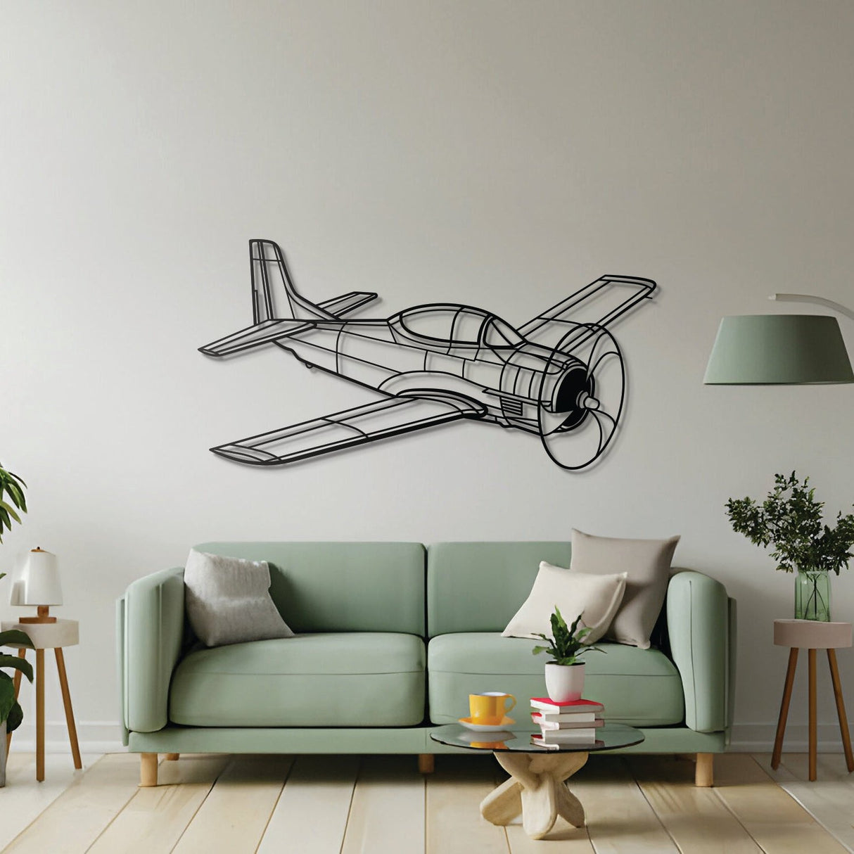 T-28 Trojan Angle Metal Aircraft Wall Art - NCP0141