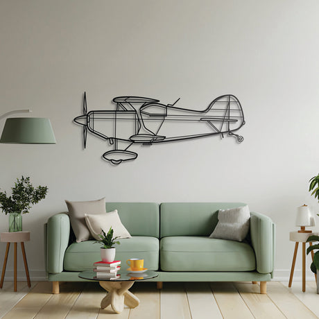 Pitts Special S-1T metal wall art, laser-cut steel ready-to-hang, aviation-themed décor for living spaces