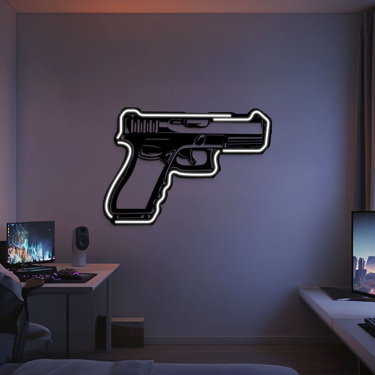 Glock Metal Neon Weapon Wall Art - NCN0065