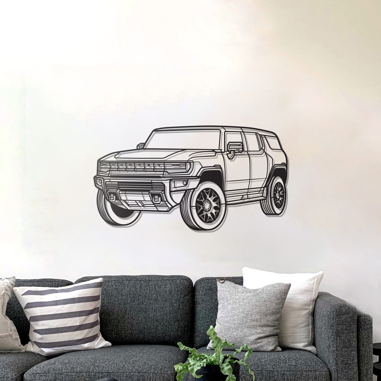 Hummer Perspective Metal Car Wall Art - NC1210