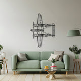 P-38 Lightning Top Metal Aircraft Wall Art - NCP0236