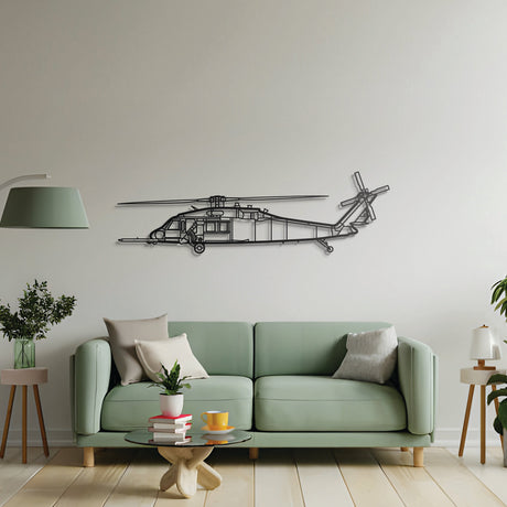 Pave Hawk CSAR helicopter metal art, laser-cut steel ready-to-hang décor for living spaces