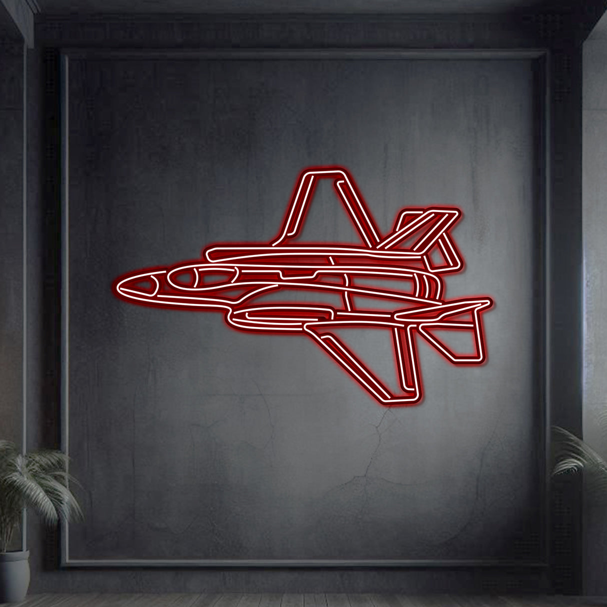 F-35A Lightning II Angle Metal Neon Aircraft Wall Art - NCN0042