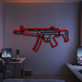 MP5 Metal Neon Weapon Wall Art - NCN0067