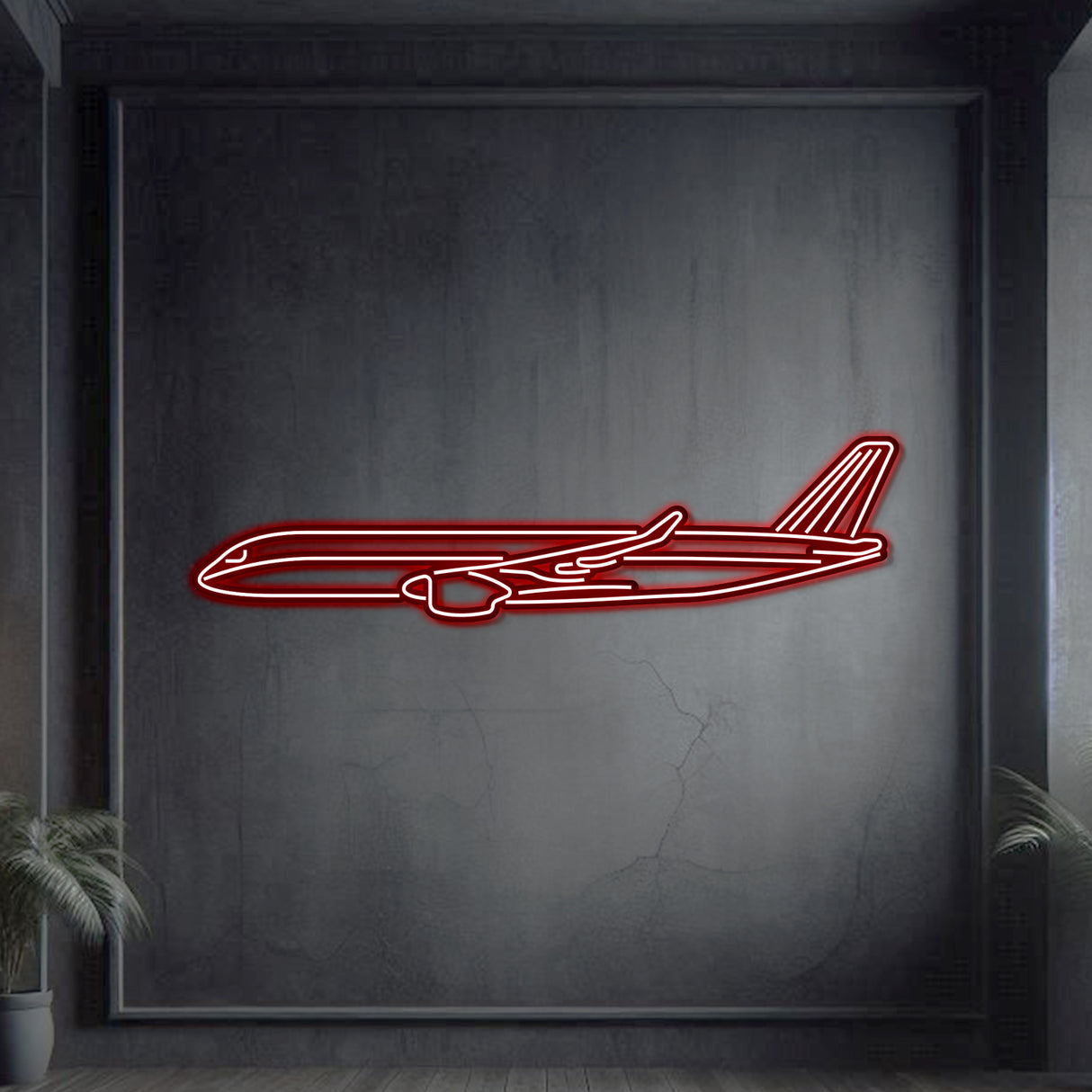 A350 Metal Neon Aircraft Wall Art - NCN0010