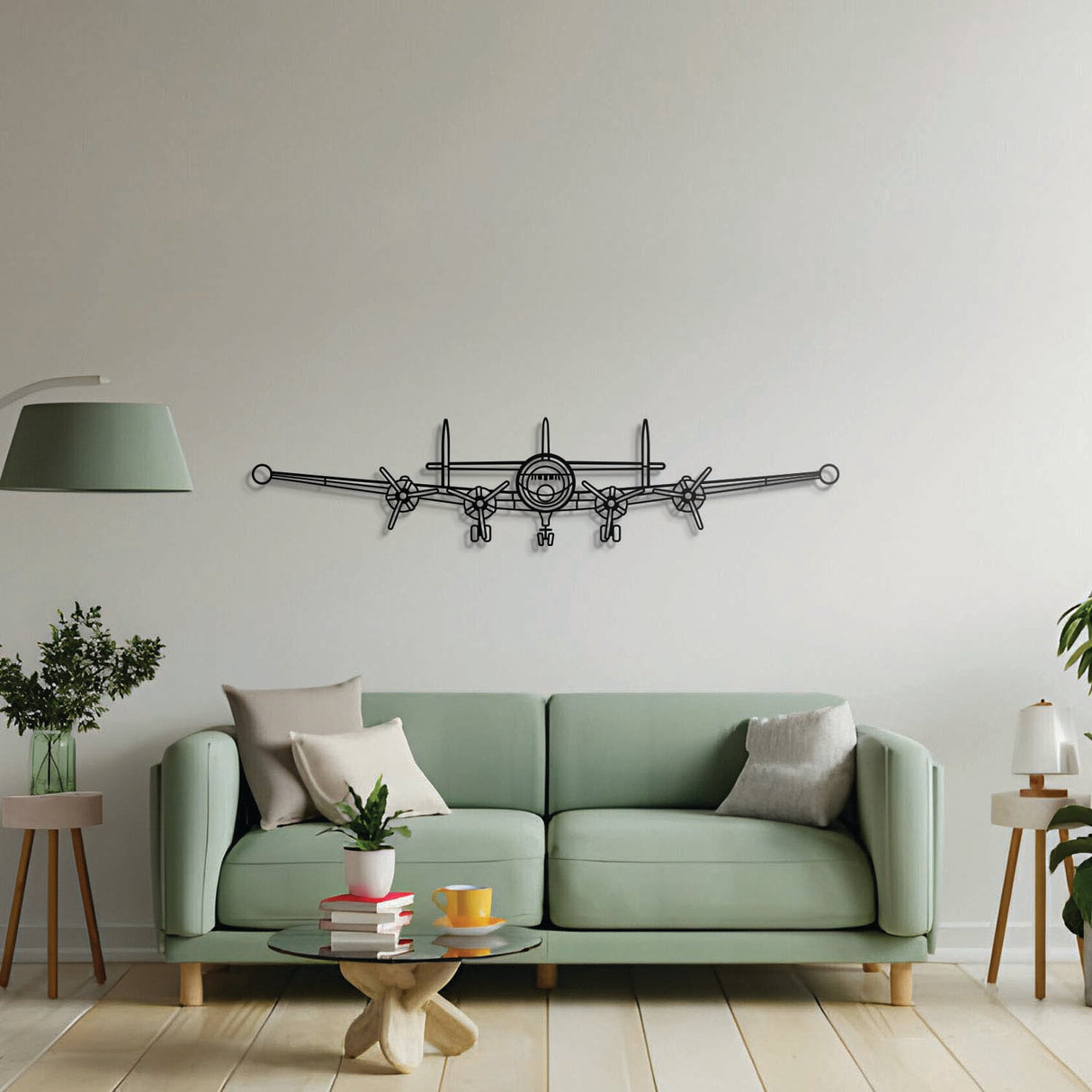 Aviation enthusiast gift: Super Constellation metal wall decor, textured matte steel, easy mounting