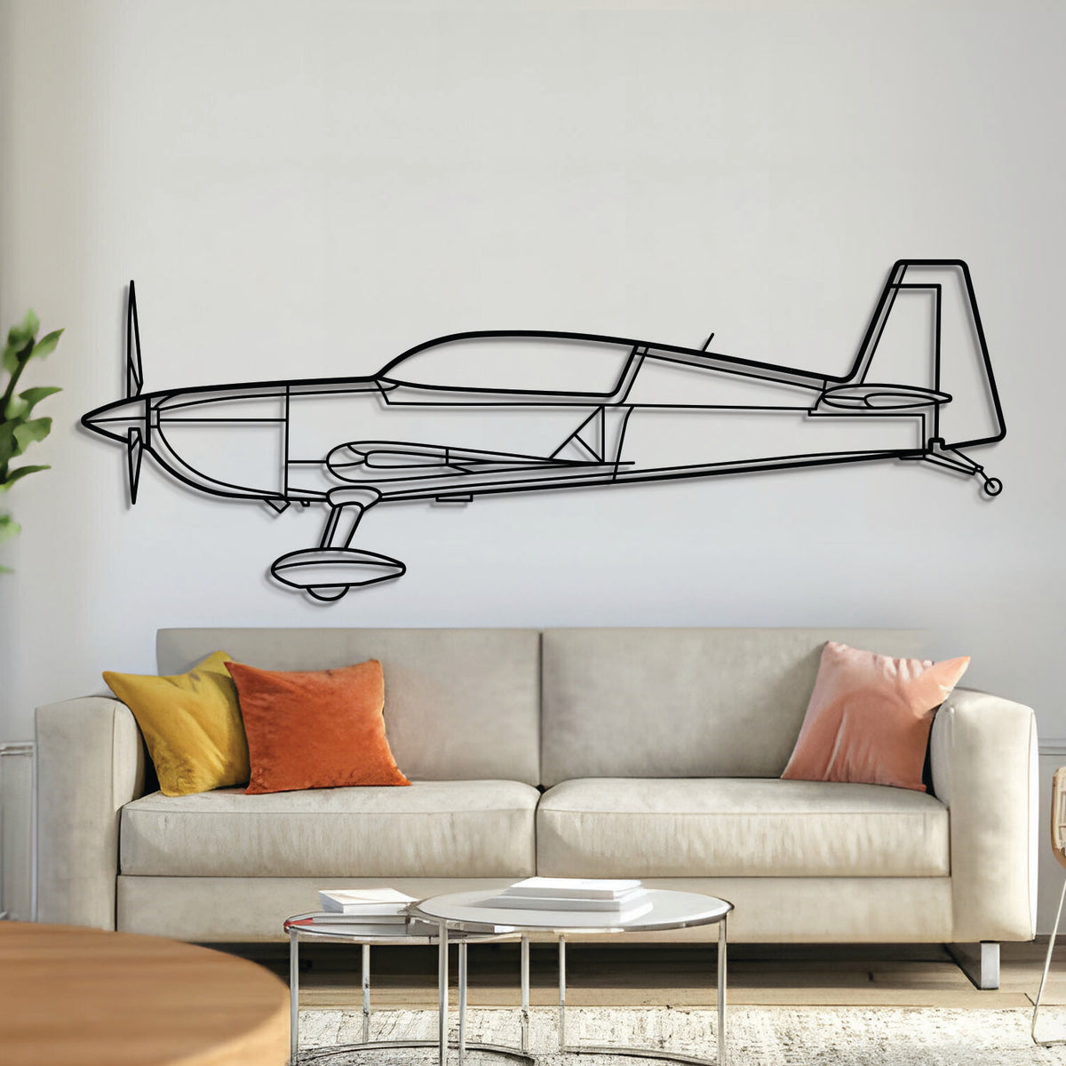 300 LPS aircraft silhouette metal wall art – laser‑cut 2 mm steel, textured matte powder‑coat finish, ready to hang