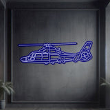 AS365 Dauphin Metal Neon Aircraft Wall Art - NCN0014