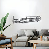 Bf 109 silhouette crafted from laser-cut steel with matte finish and 3D elevation screws