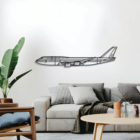 747-8 wall art — sleek laser-cut steel aircraft silhouette ideal for hangar, office, or modern spaces