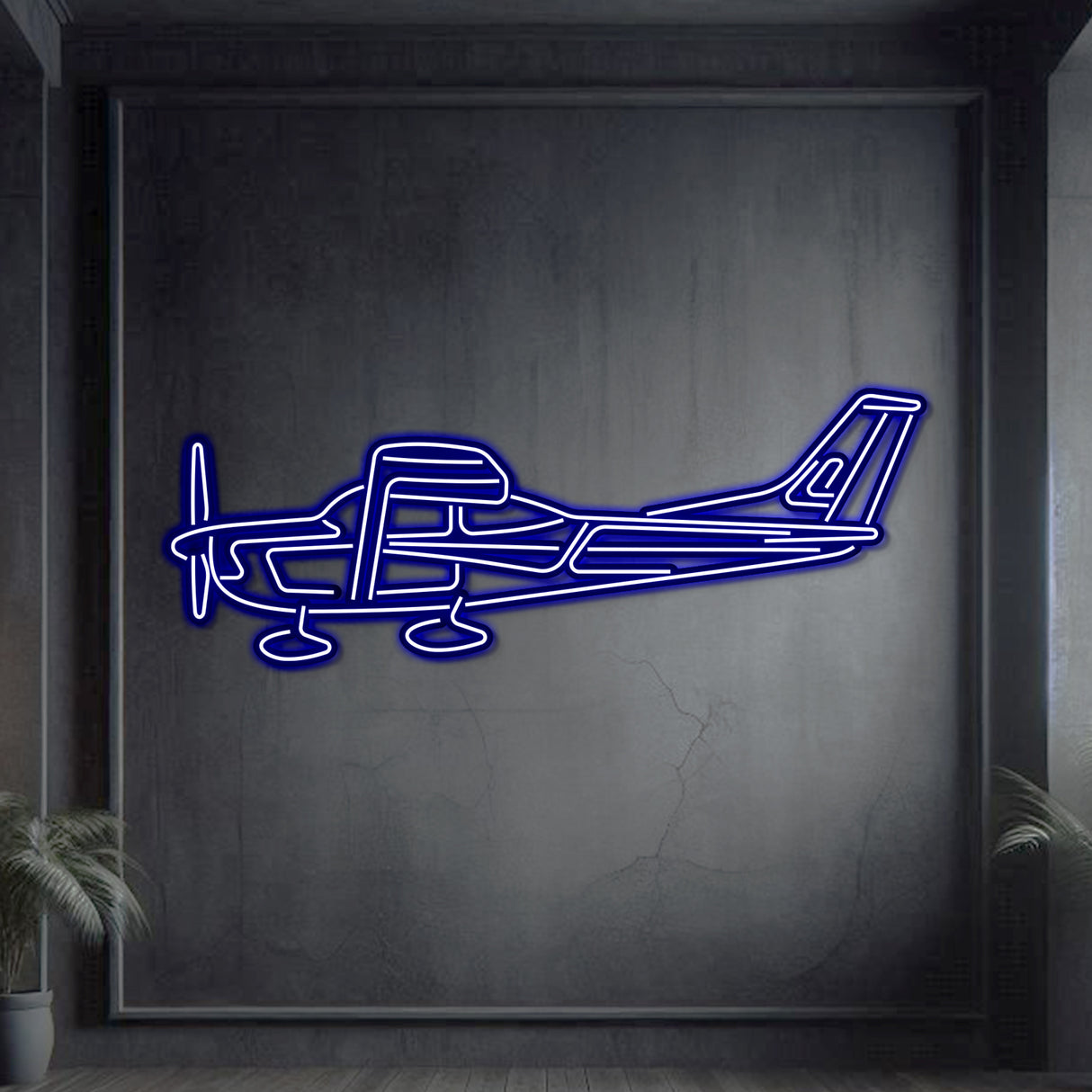 C182 Metal Neon Aircraft Wall Art - NCN0021