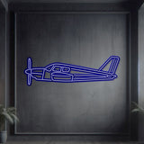 PA-28 Cherokee Metal Neon Aircraft Wall Art - NCN0056